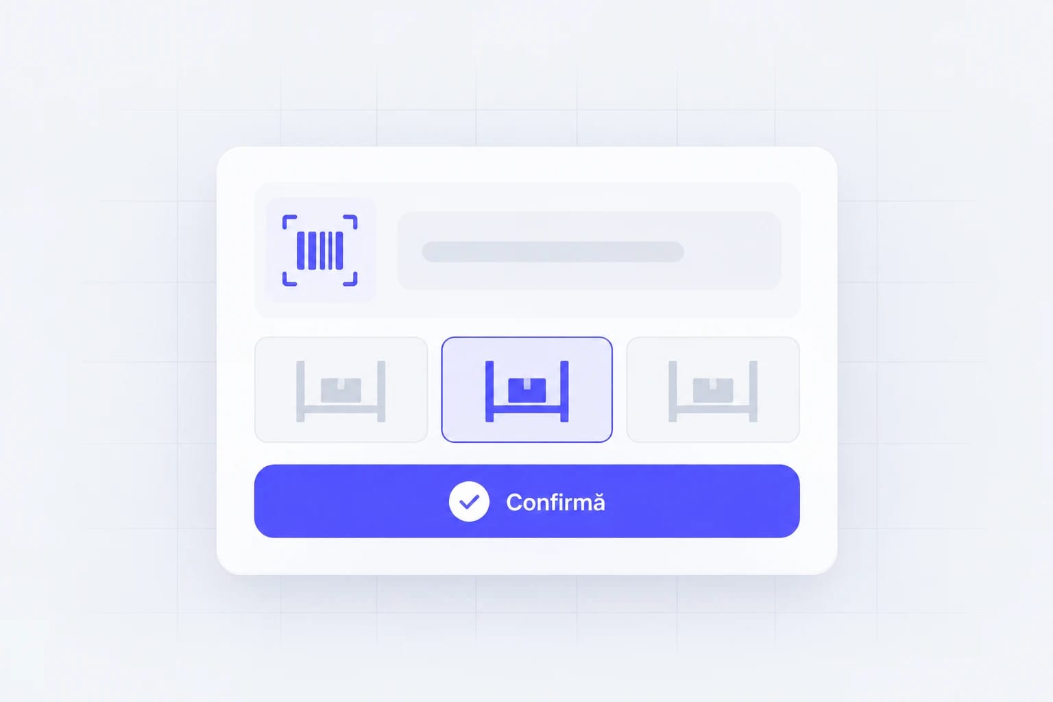 Interfață WMS pentru scanare și pregătirea comenzilor în depozit, ilustrație Webmate
