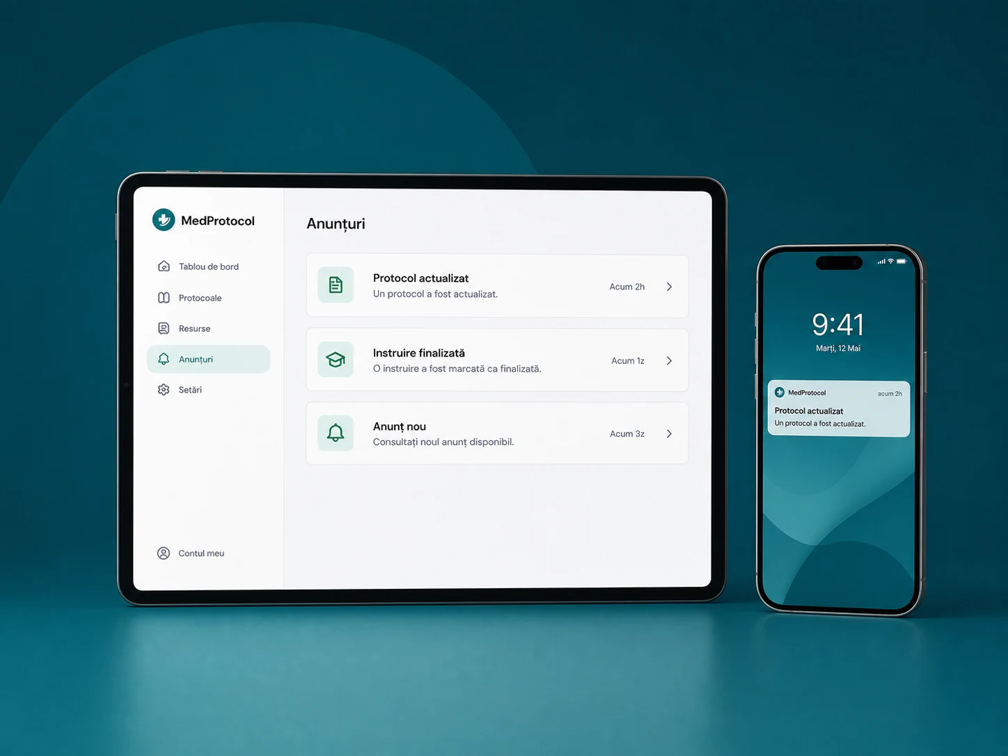 MedProtocol, sincronizare între dispozitive