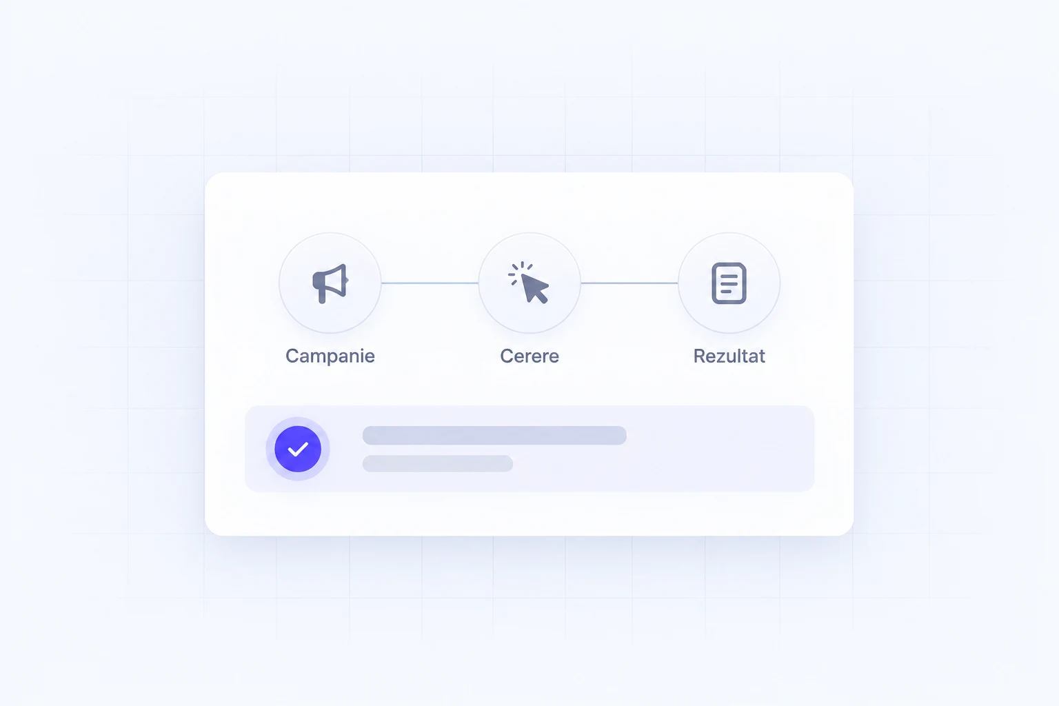 Ilustrație UI/UX pentru urmărirea cererilor din campanii